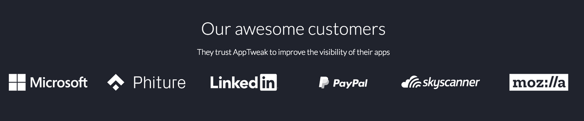 AppTweak ASO Intelligence API - Customers 